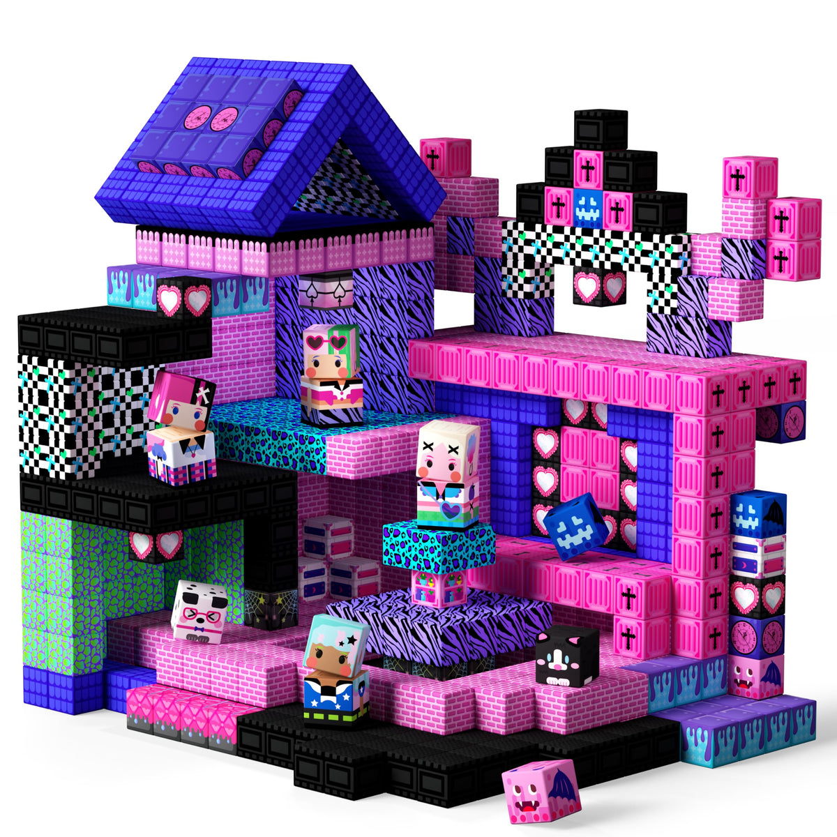 GobiDex magnetic blocks band stage setup for imaginative play and storytelling.