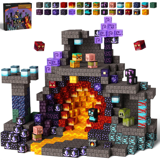 GobiDex magnetic blocks form a tunnel assembly for imaginative building.
