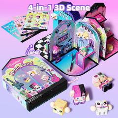 GobiDex bedroom scene with dolls sparks sleepover pretend play