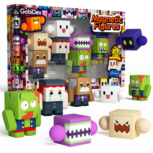 GobiDex magnetic figures cover displays colorful characters for imaginative play on any magnetic surface.