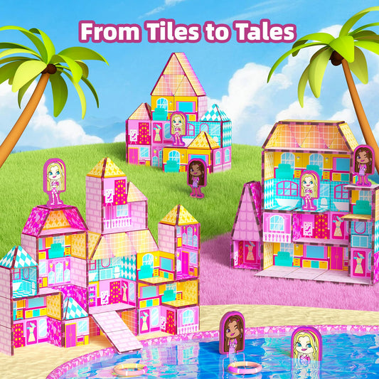 GobiDex pink magnetic tiles showcase vibrant color palette for engaging building sessions