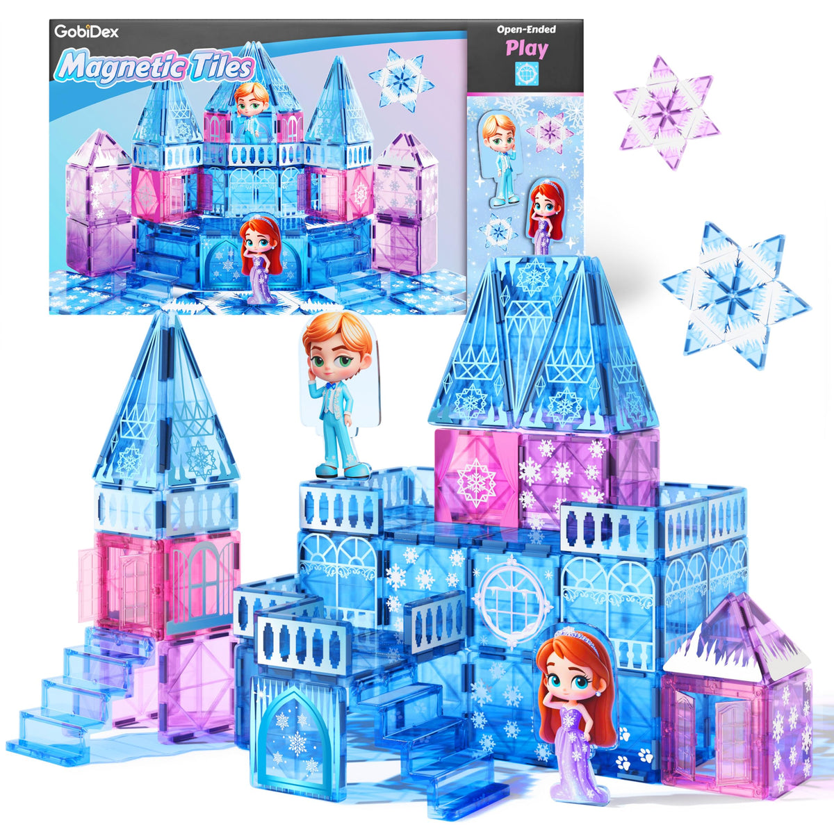 GobiDex princess castle tiles set with 44 pieces for imaginative play and STEM exploration.