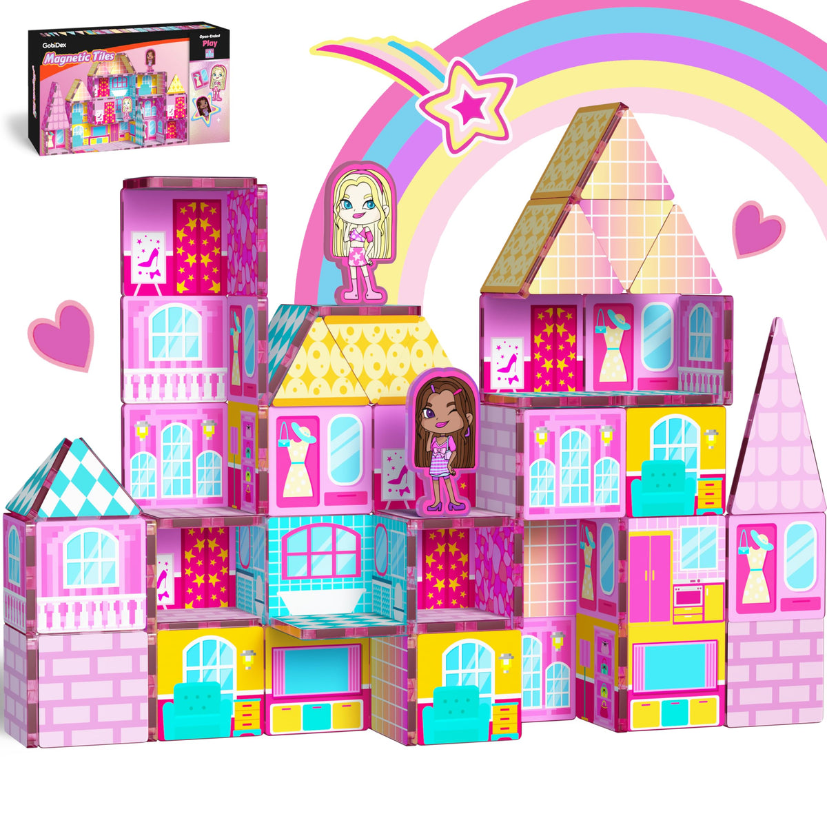 GobiDex Princess magnetic doll house castle promotes imaginative play and spatial exploration