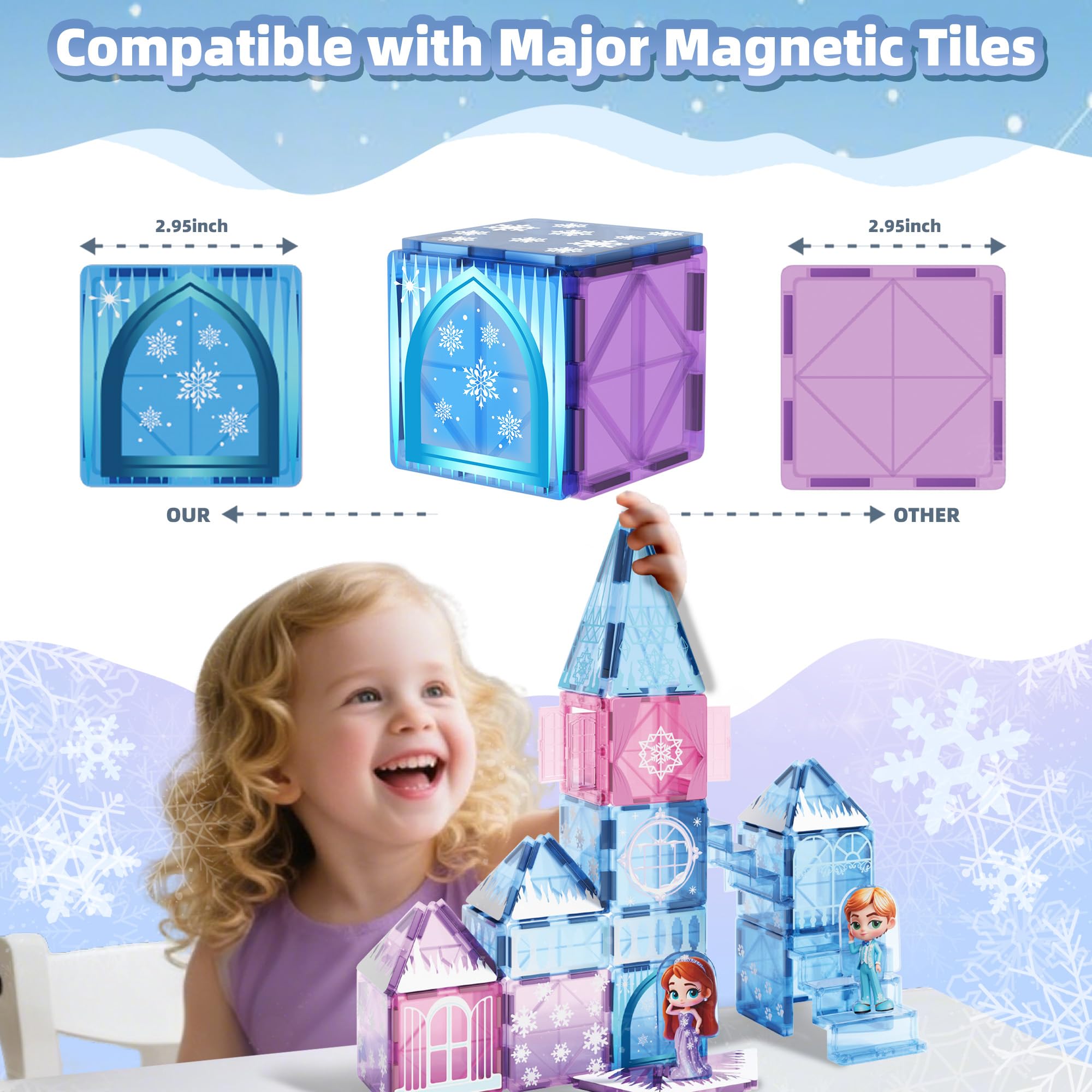 GobiDex snowflake tiles add decorative variety for themed castle builds.