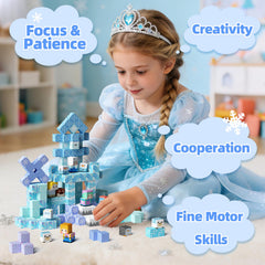 GobiDex sturdy magnetic design keeps tall ice structures steady during play.