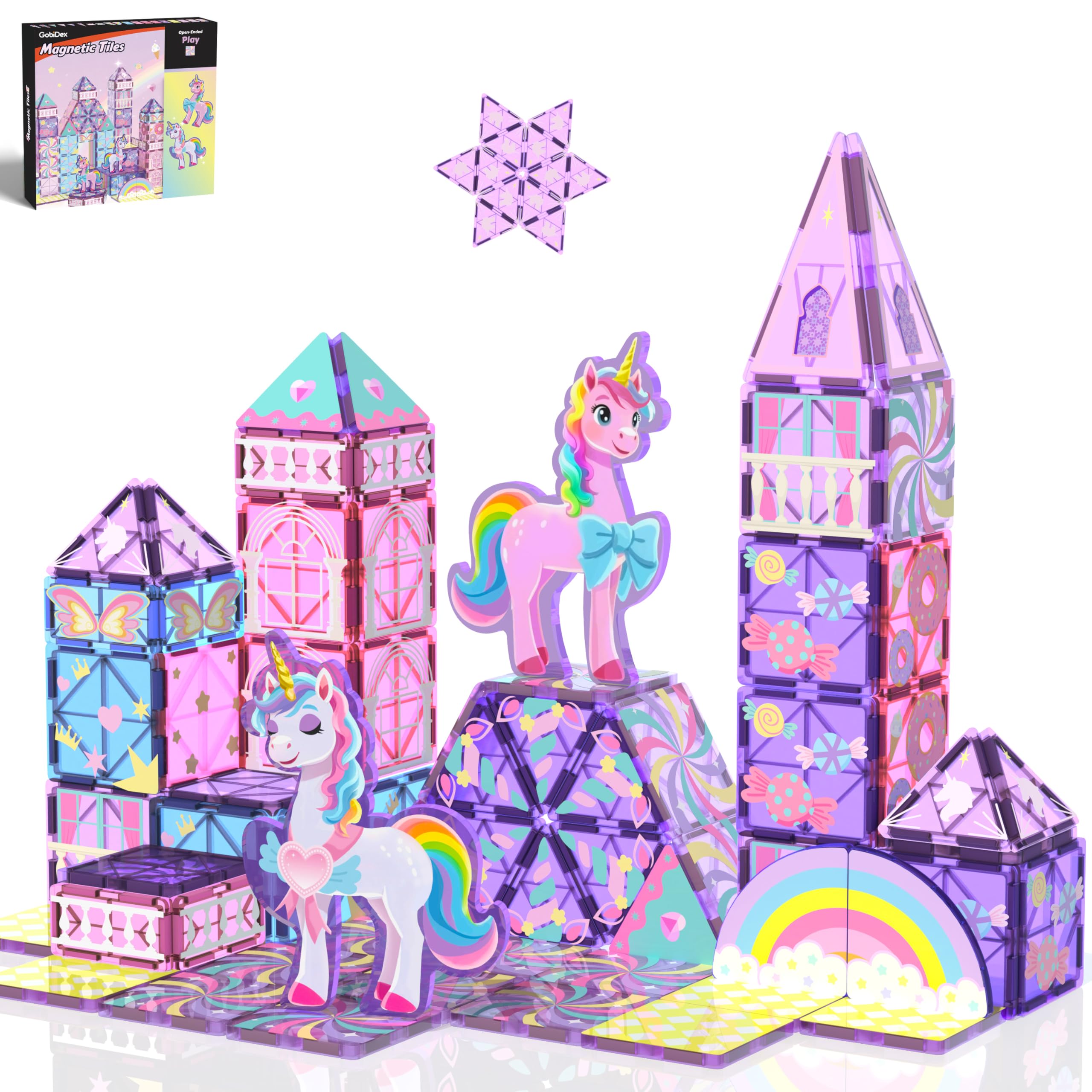 GobiDex unicorn castle tiles create a magical playset that sparks imaginative storytelling.