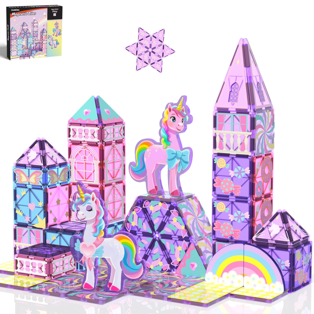 GobiDex unicorn castle tiles create a magical playset that sparks imaginative storytelling.