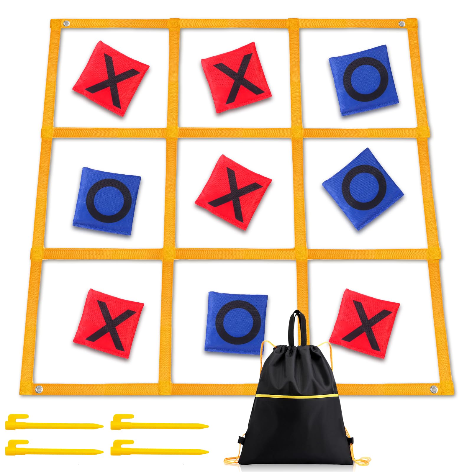 Gocasmus giant tic tac toe board 4ft x 4ft secured for easy backyard play