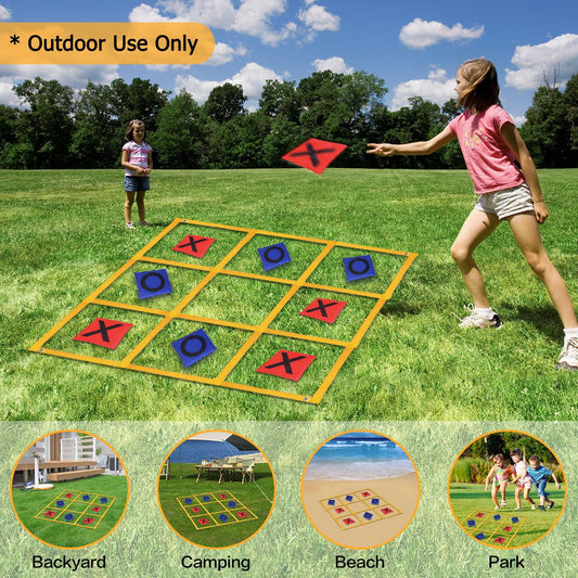 Gocasmus yellow tent pegs securing the board on grass for stability