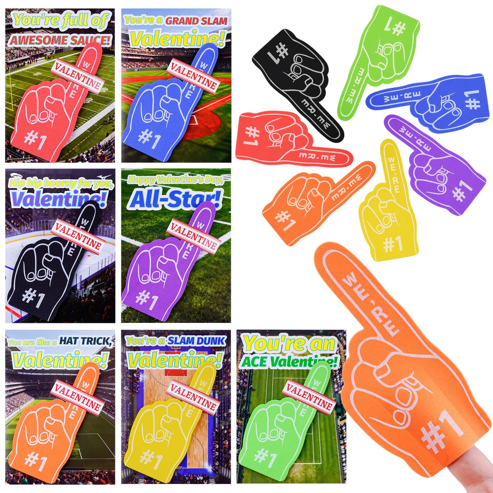 GoClimber valentines-foam-fingers-pack bright colors for classroom exchanges.