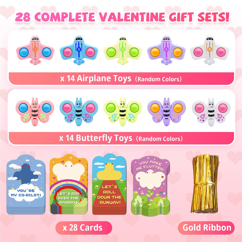 Gocozer 28-pack Valentines cards and toys for effortless school distribution