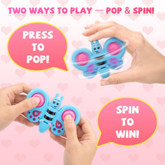 Gocozer butterfly pop-it spinner Valentines cards for kids classroom party