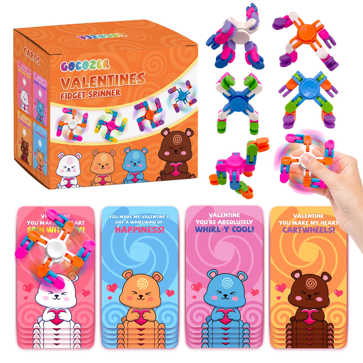 Gocozer valentines cards 28-pack for kids classroom exchange