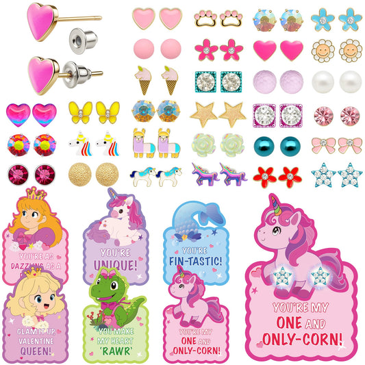 Gocozer valentines earrings on cards, perfect for classroom exchanges and kid-friendly gift ideas.