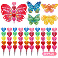 Gocozer Valentines pencils with stacked-heart design in two colors