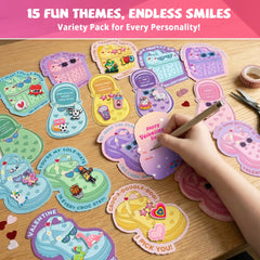 Gocozer valentines three-card styles offer color and shape variety