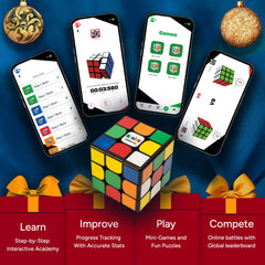 GoCube app interface shows solve modes and guided practice