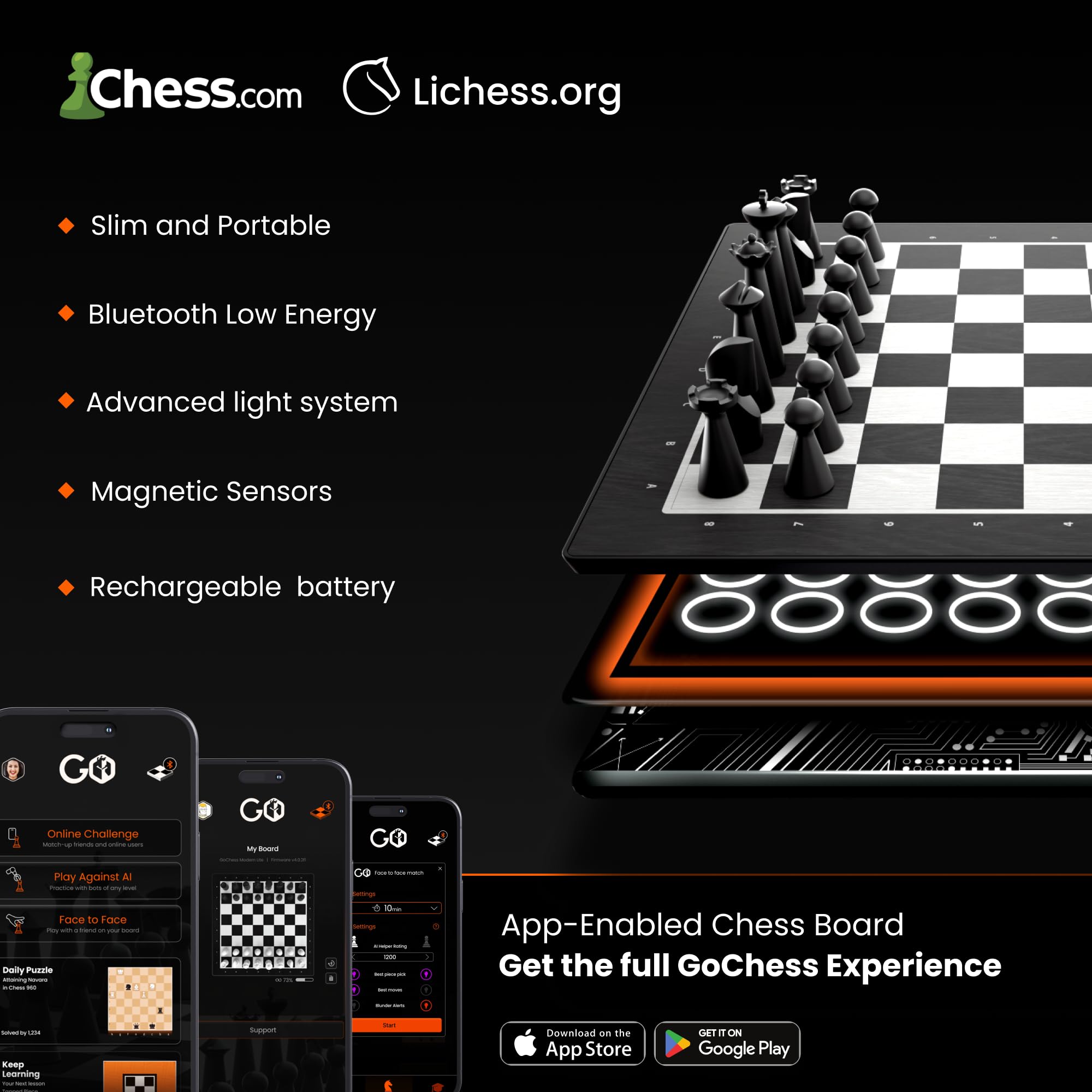 GoCube GoChess Mini portable design for home, office, or travel.