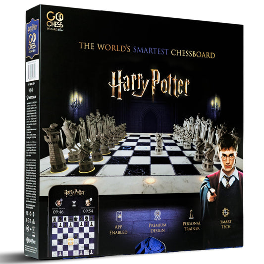 GoCube GoChess Mini Wizard board shown on display with premium wizard-inspired design