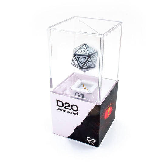 GoDice D20 Connected front view with premium design for online RPG sessions