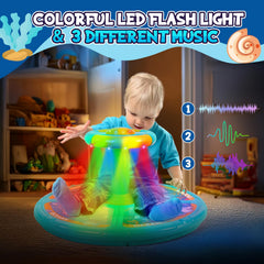 GODELAIF Sit and Spin LED lights and music provide multisensory engagement