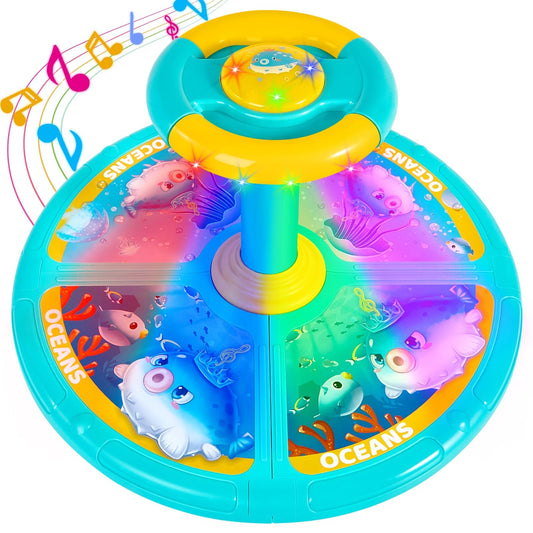 GODELAIF Sit and Spin ocean theme front view encourages imaginative play and safety