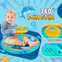 GODELAIF Sit and Spin ocean theme side view shows sturdy construction