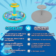 GODELAIF Sit and Spin steering wheel detail for easy steering and balance