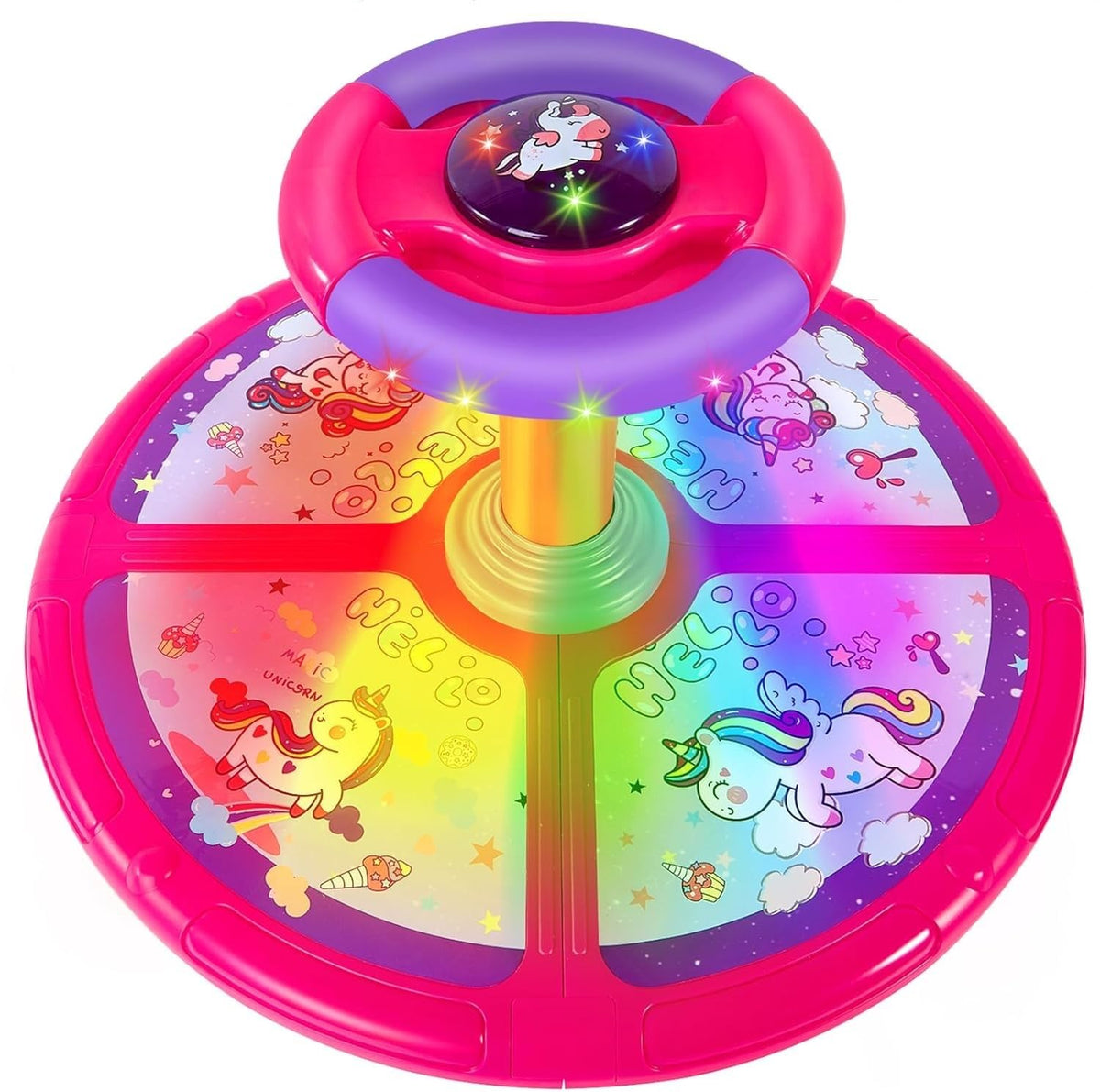 GODELAIF Unicorn Sit and Spin assembly view highlights quick setup.