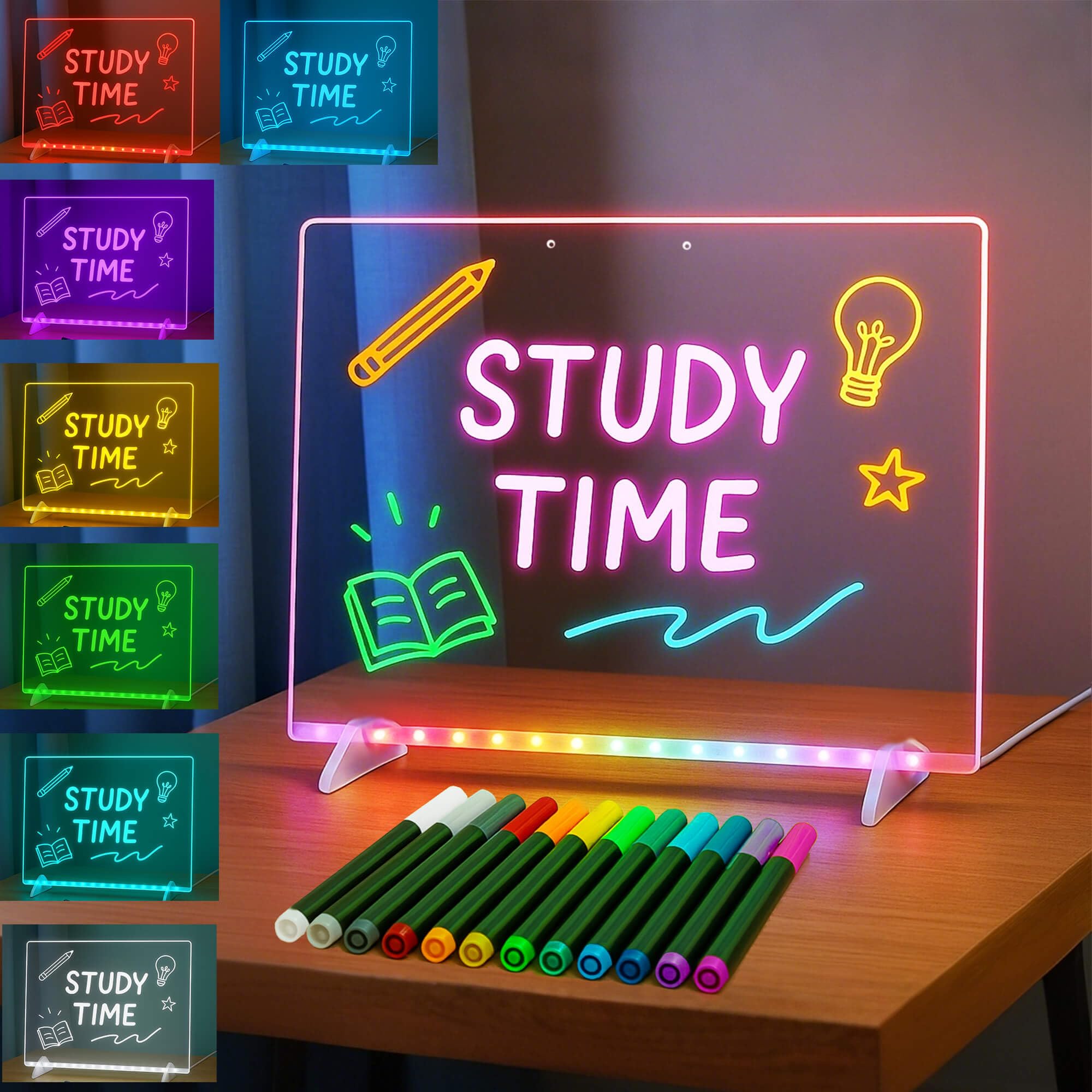 Godeprot RGB LED drawing board glowing in seven modes sparks kids' creativity