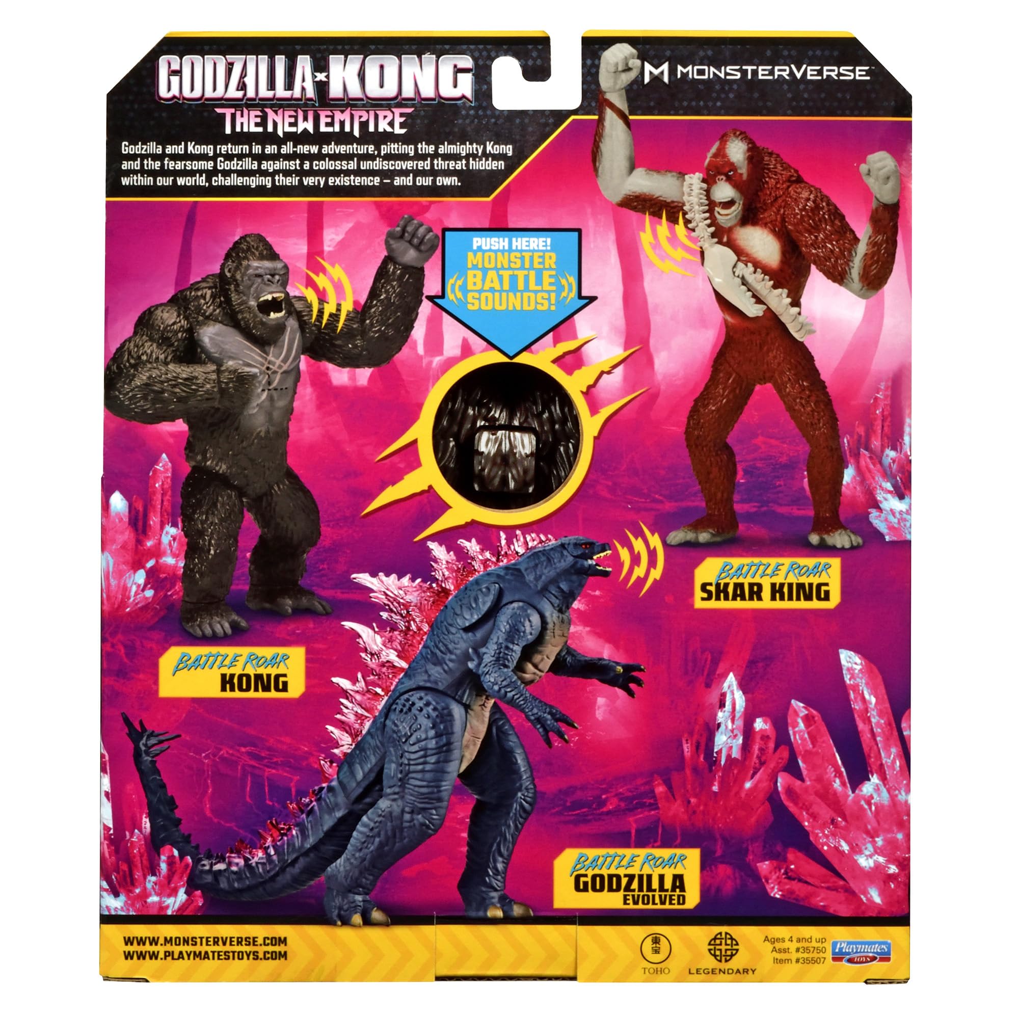Unique packaging highlights Godzilla x Kong crossover theme for display.
