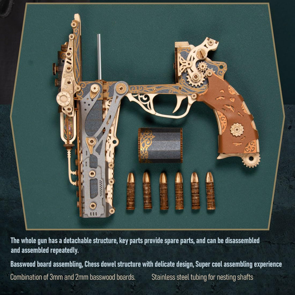 Goekhyrani revolver puzzle ready for desk display or mindful building session