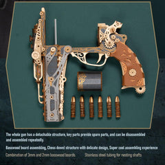 Goekhyrani revolver puzzle ready for desk display or mindful building session