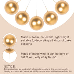 Goensjt 4cm white ball cake topper for classic wedding or baby shower cakes