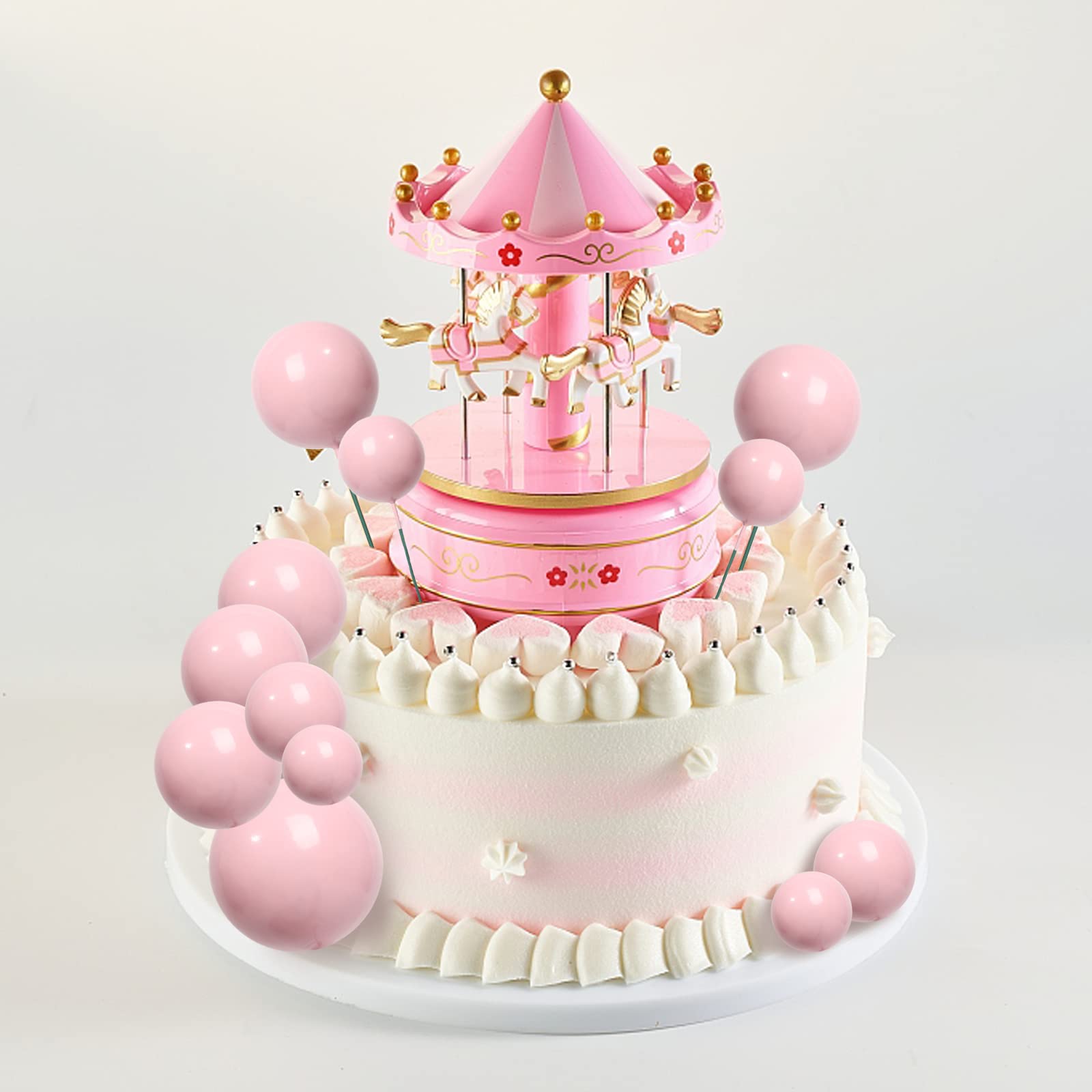Goensjt pink ball topper 2.5cm close-up adds subtle color.