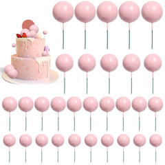 Goensjt pink ball cake topper 4cm close-up for bold dessert styling.
