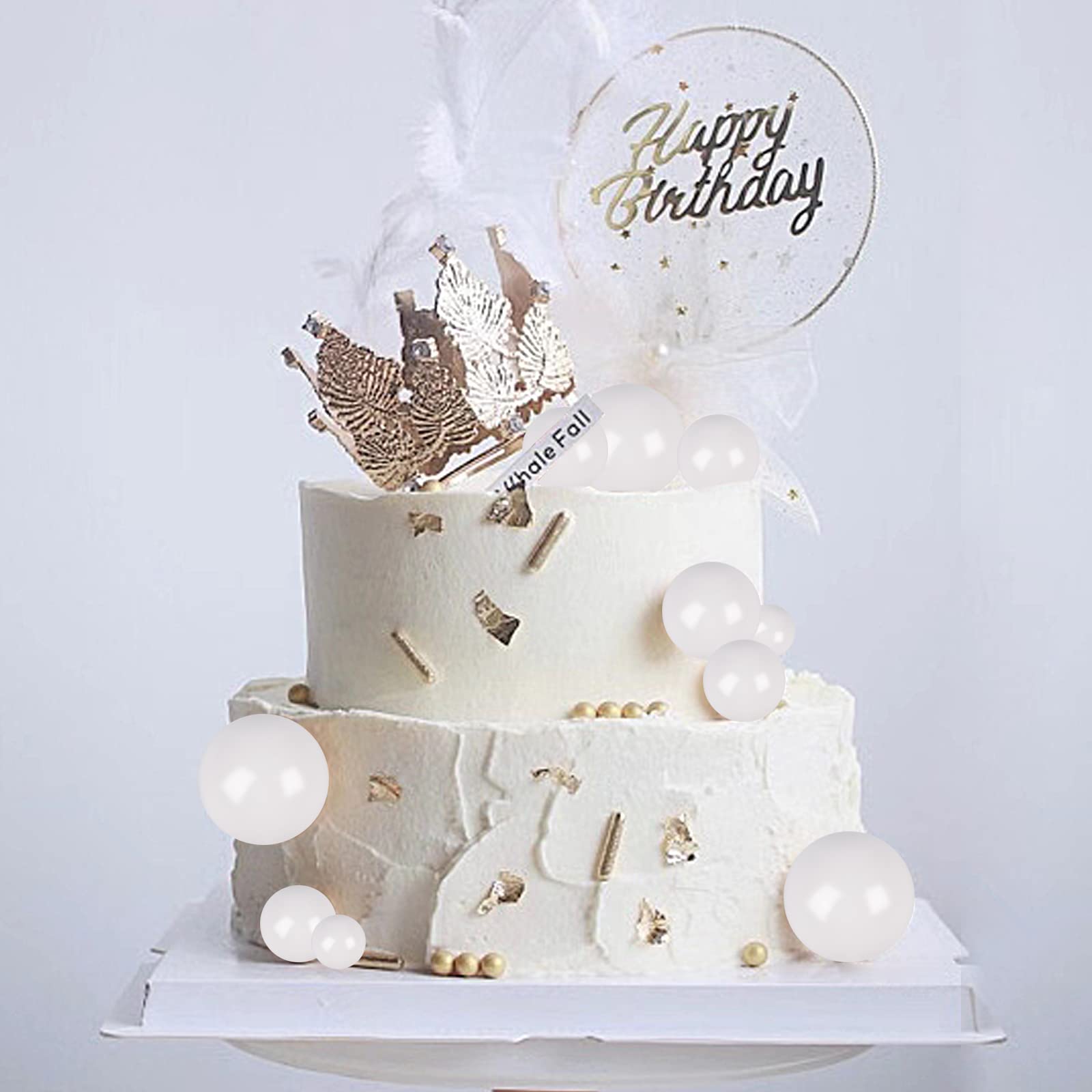 Goensjt white ball cake topper 20mm provides quick decorating solutions