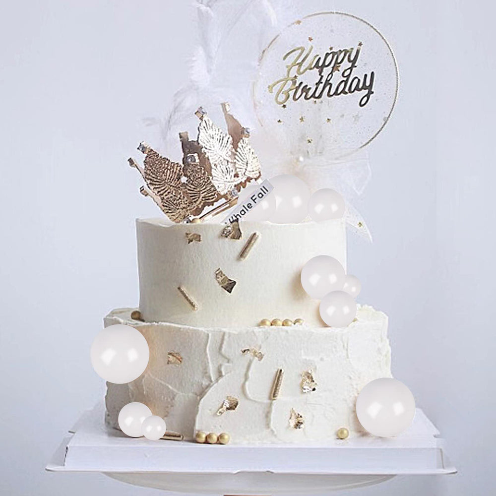 Goensjt white ball cake topper 20mm provides quick decorating solutions