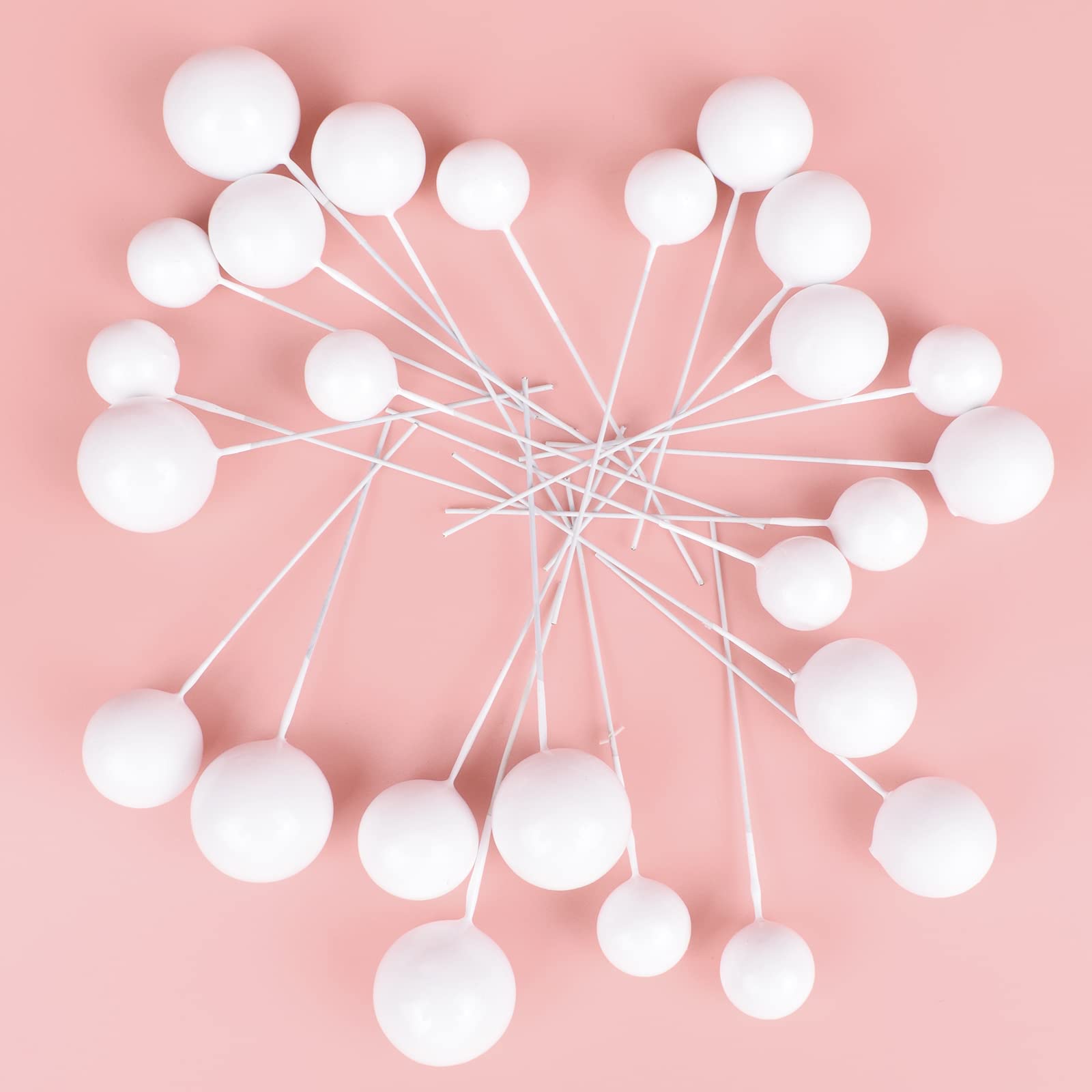 Goensjt white ball cake topper 25mm offers DIY-ready insert options