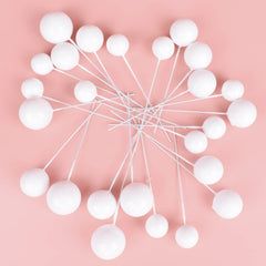 Goensjt white ball cake topper 25mm offers DIY-ready insert options
