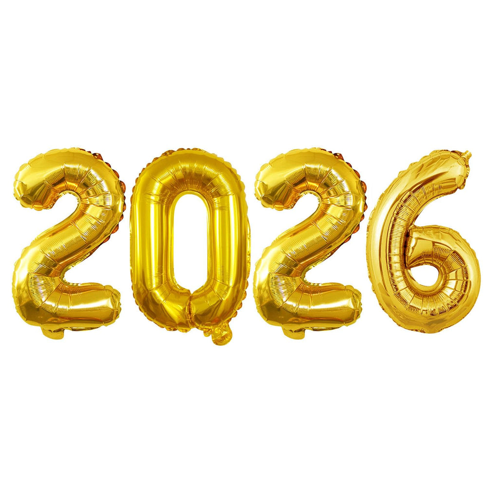 Goer 2026 foil number balloon 16-inch gold for festive New Year decor