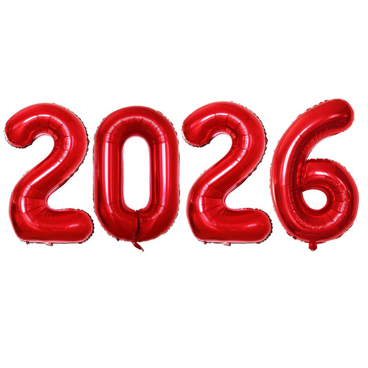 GOER 42-inch red foil 2026 number balloon, ideal for New Year decorations.