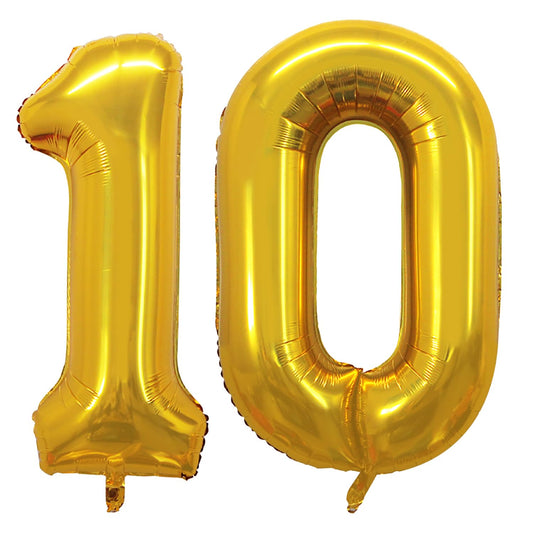 GOER 42 inch gold number 10 foil balloon elevates birthday decor