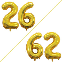 Goer 42 inch number 62 gold balloon enhances anniversary celebrations