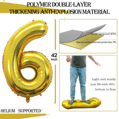 GOER 60th birthday decoration setup with gold foil balloons.