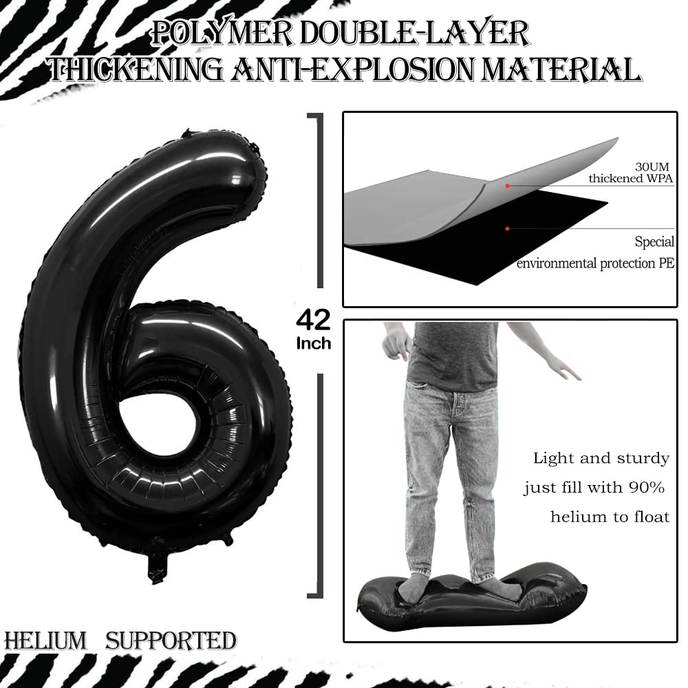 GOER digits 1 and 6 foil balloons for Sweet 16 or 61st celebrations.