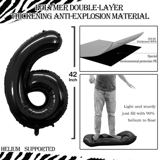 GOER digits 1 and 6 foil balloons for Sweet 16 or 61st celebrations.