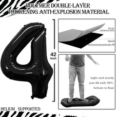 GOER foil balloon for 40th anniversary in black, creates a dramatic focal point.