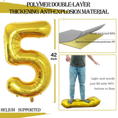 GOER Number 1 42inch foil balloon highlights entrances with bright shine.