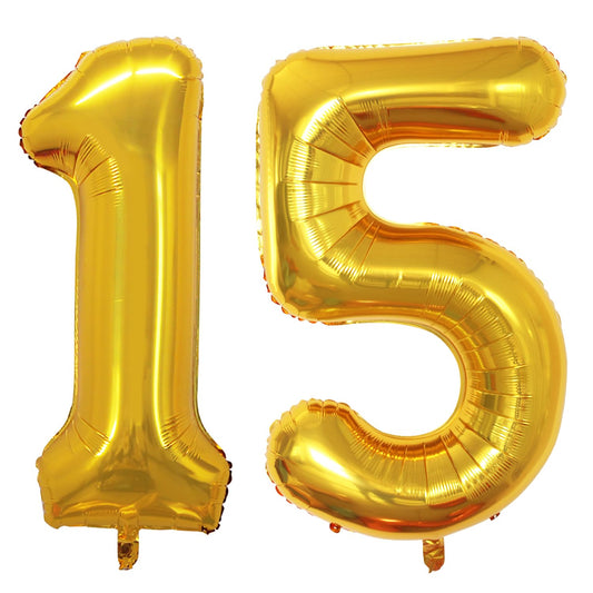 GOER Number 15 42inch foil balloons enhance birthday decor with bold visibility.